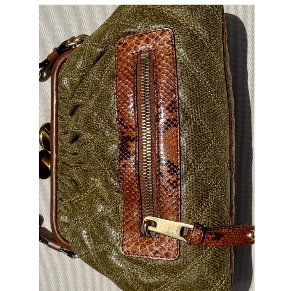 Marc Jacobs Vintage Moss Green Quilted Leather Python Little Stam Bag - Picture 3 of 17